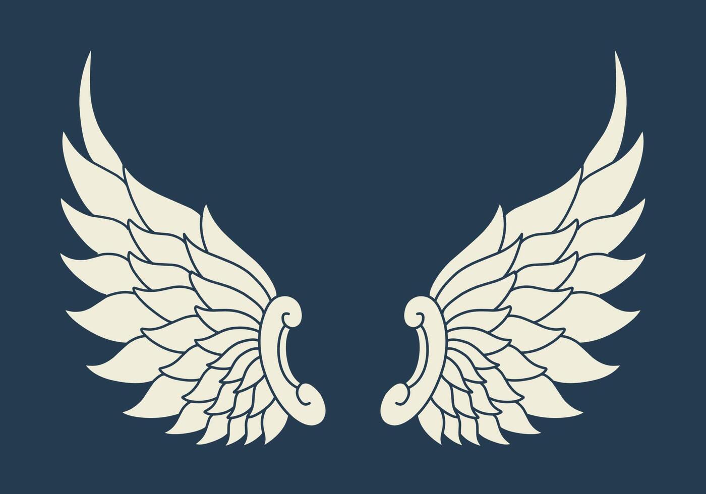 Vector logo icon white angel wings