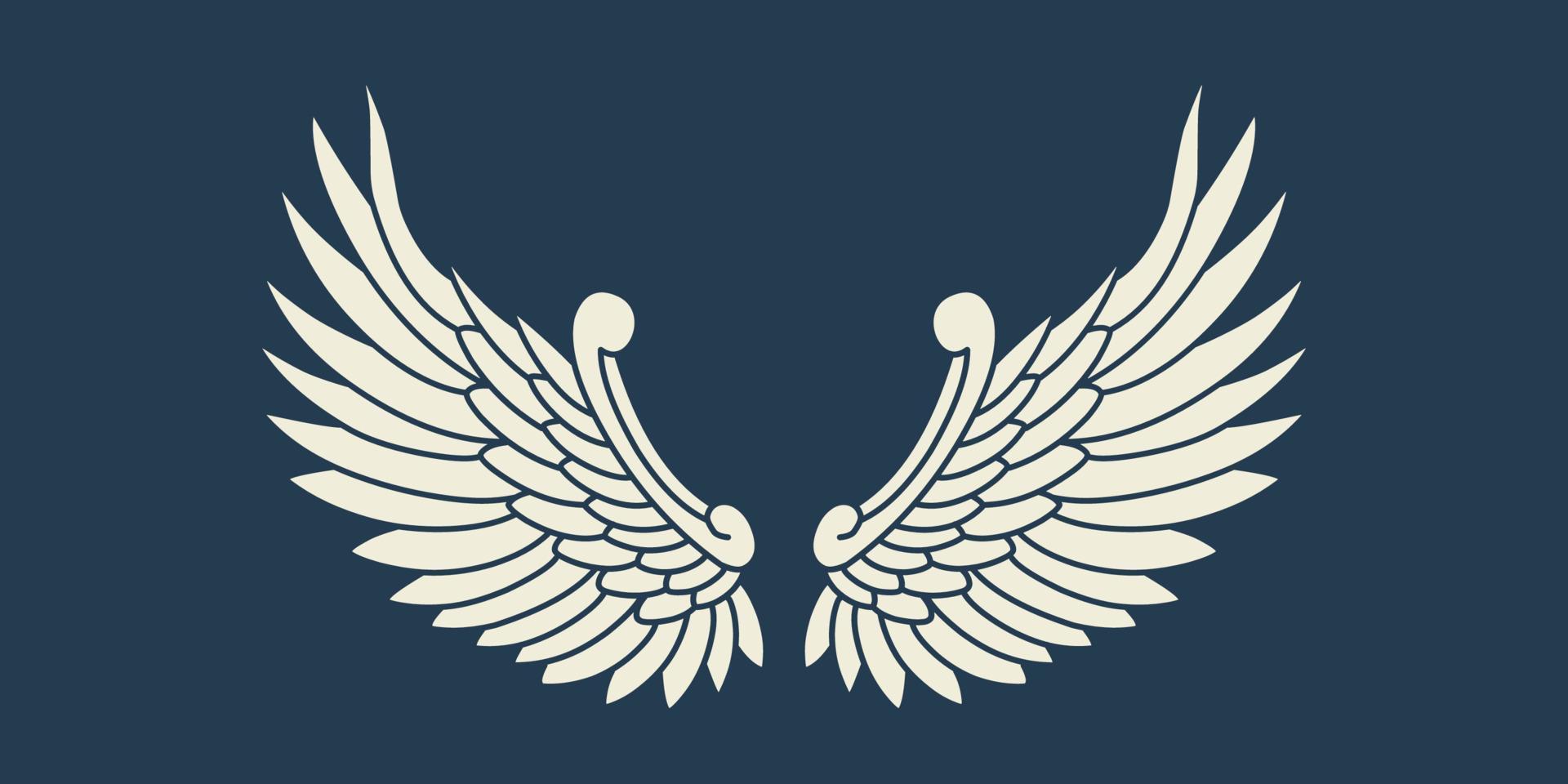 icono del logotipo vectorial alas de ángel blanco vector