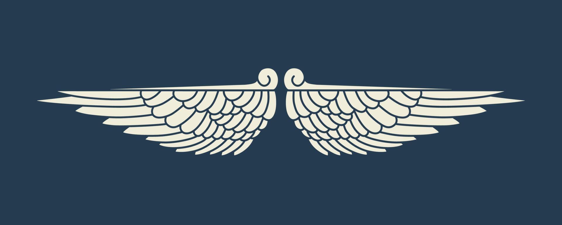 Vector logo icon white angel wings