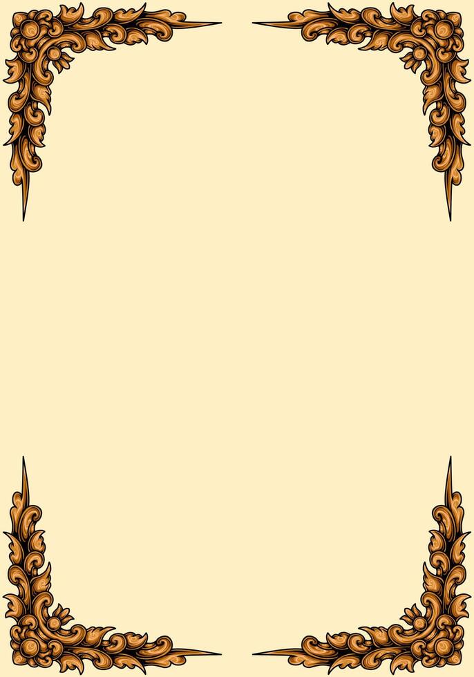 Classic style frame design with exquisite engraving and luxury vector