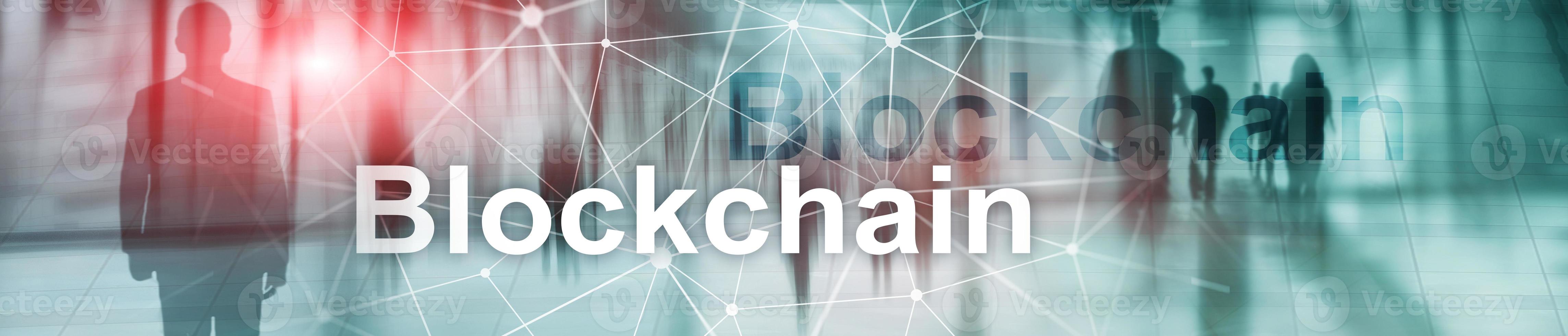 Blockchain revolution, innovation technology in modern business. Website header banner. photo