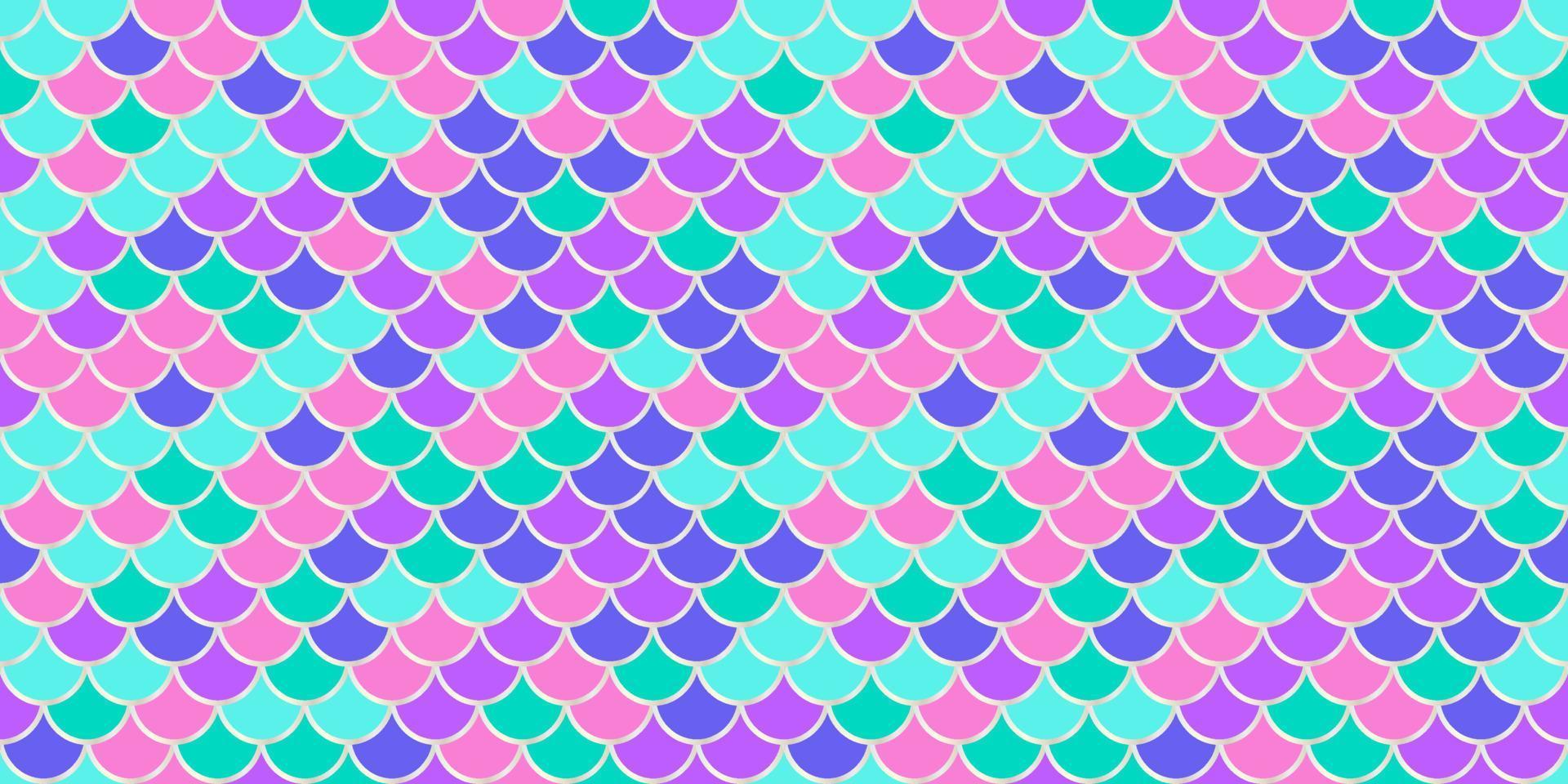 Mermaid scale background. Hologram unicorn iridescent pattern with gold. Fish tail wallpaper. Vector neon print.