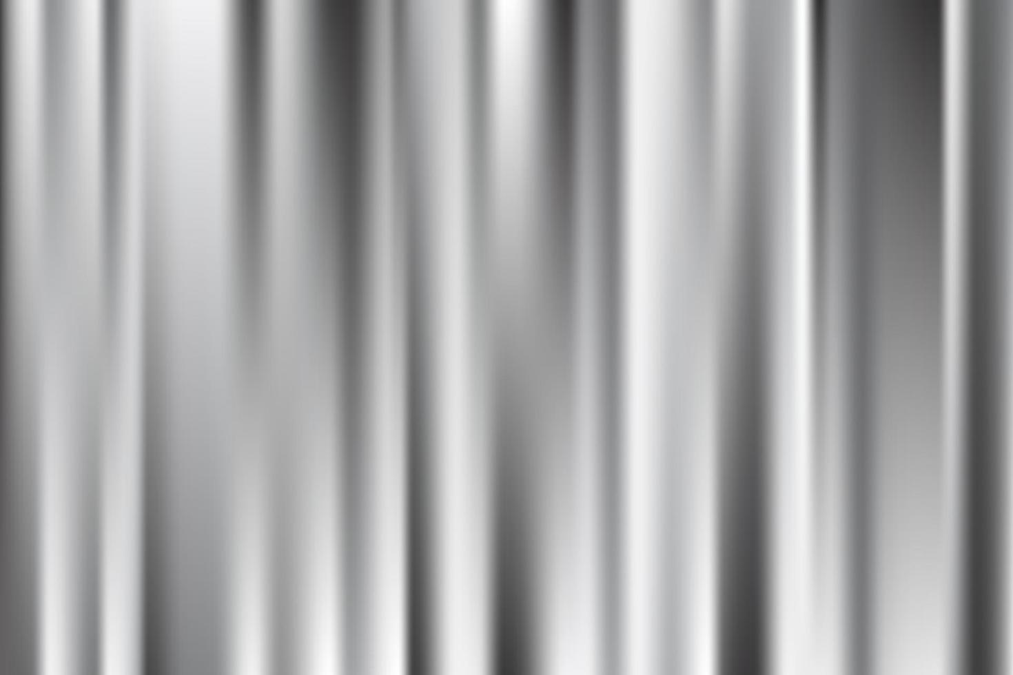 Silver foil background. Metal gradient vector shiny pattern. Chrome stainless gradation surface with reflection. Glossy grey brushed material.