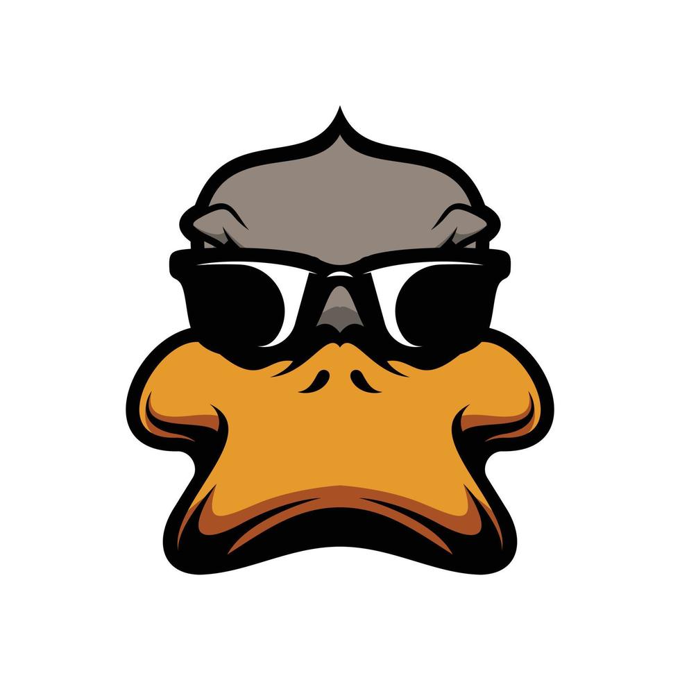 Pato gafas de sol mascota logo diseño vector