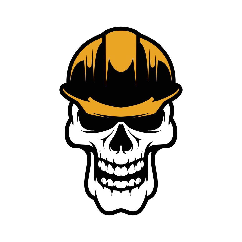 cráneo la seguridad casco mascota diseño vector