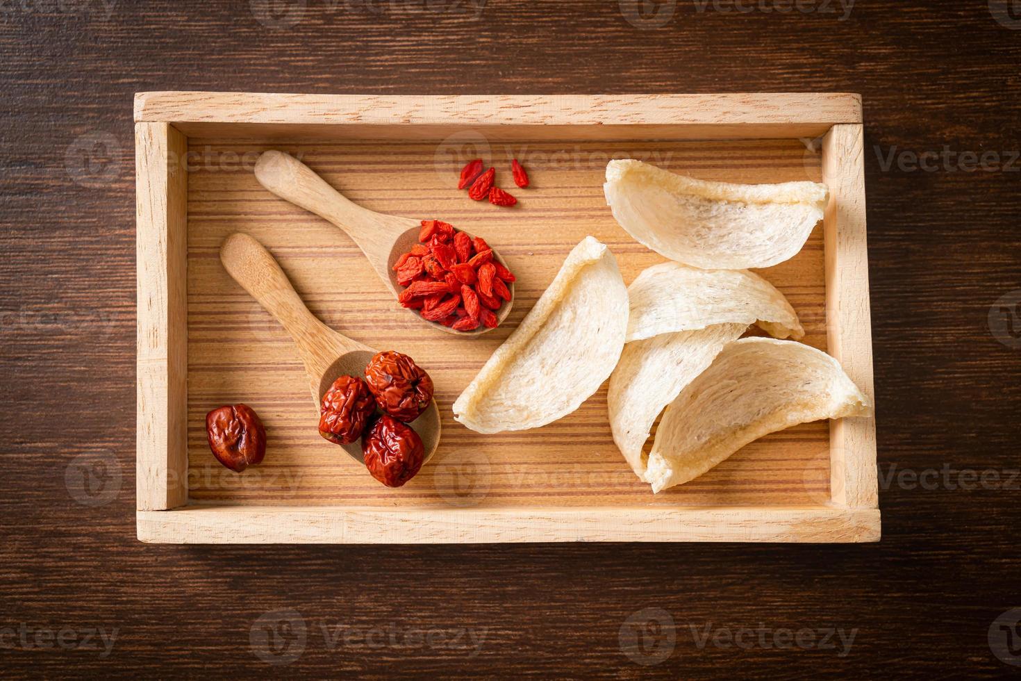 Fresh edible bird's nest or Swallow nest raw material cuisine expensive food for healthy photo