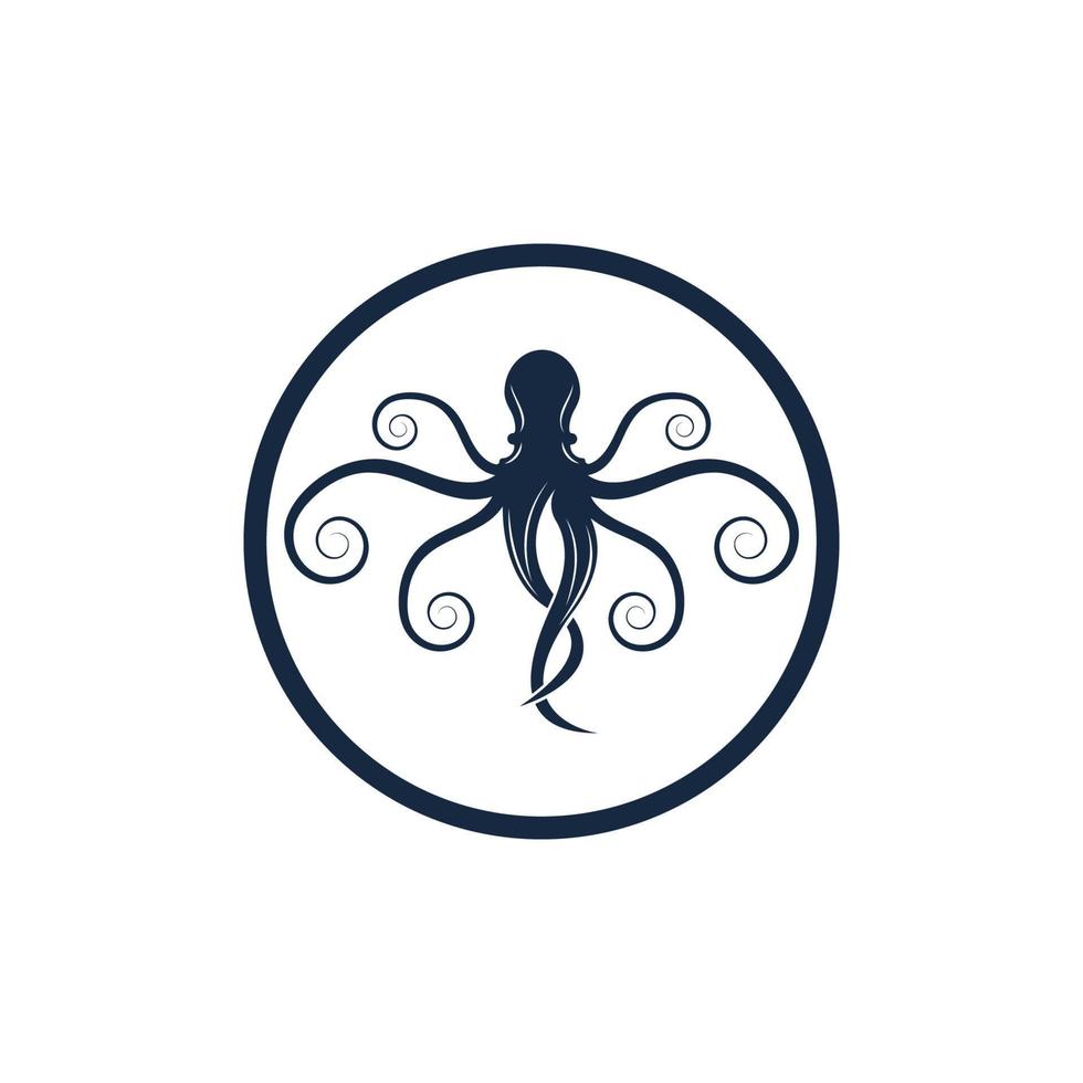 pulpo logo vector diseño