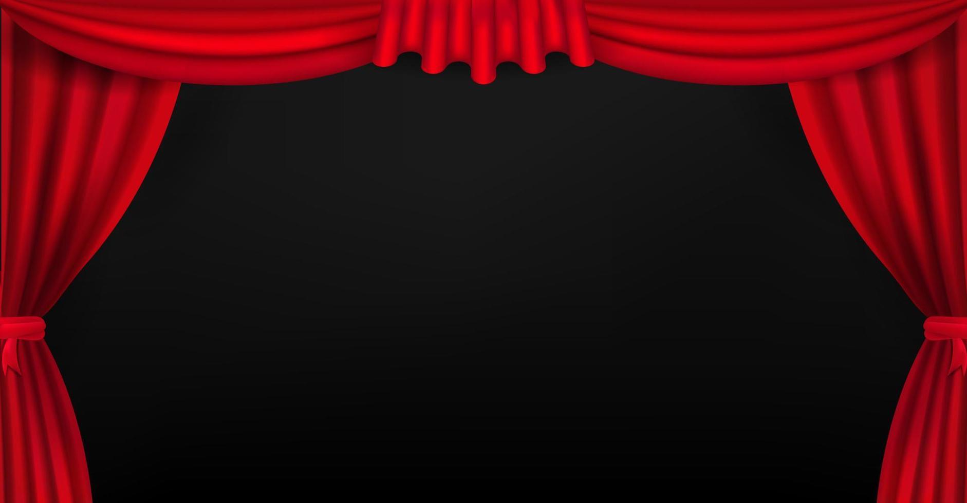 Stage curtain background illustration, with gradient dark effect, realistic vector