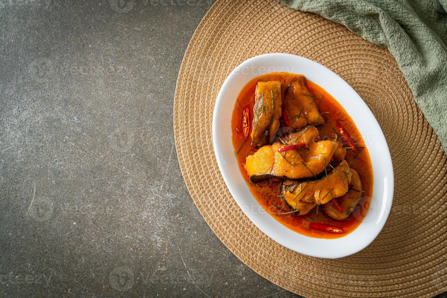 Redtail Catfish Fish in Dried Red Curry Sauce that called Choo Chee photo