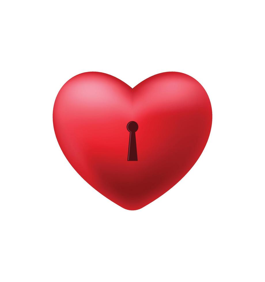 3d heart arrow with keyhole free vector