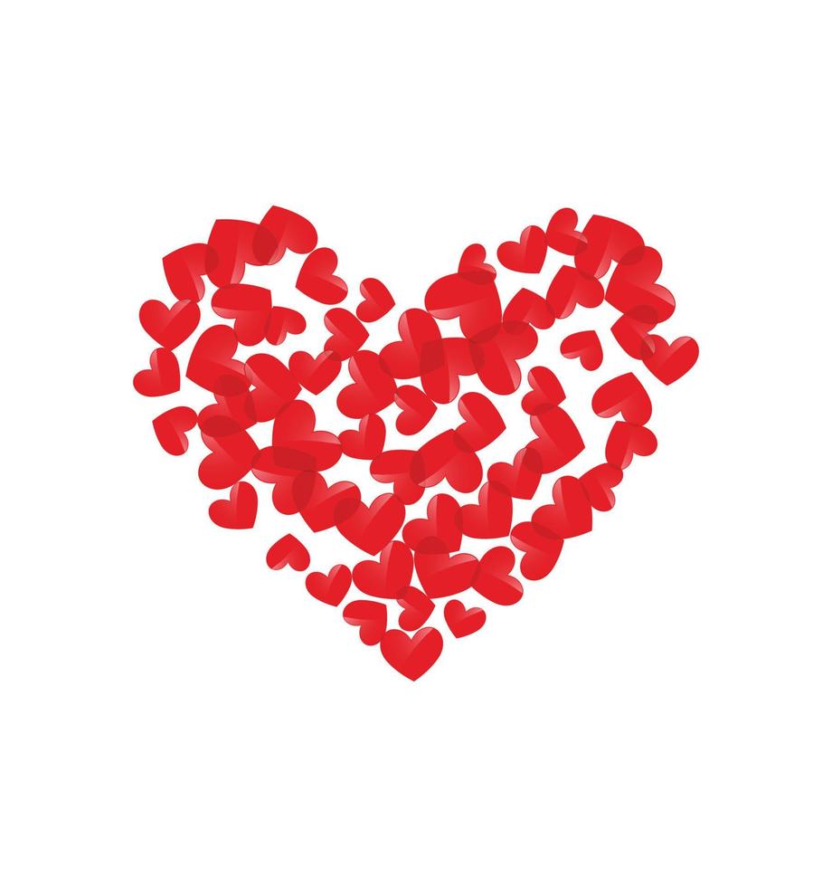 red heart made of hearts vector