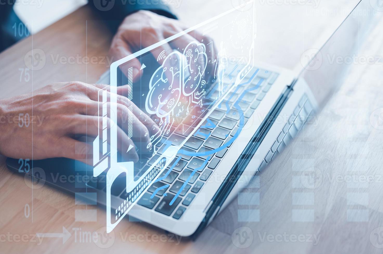 artificial intelligence Digital transformation change management, internet of things. new technology bigdata and business process strategy, customer service management, cloud computing.Ai technology. photo