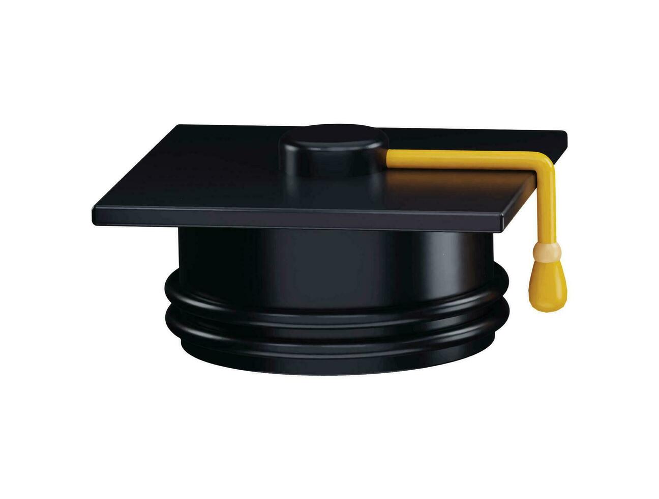 Graduates cap university student graduation hat icon 3d render vector