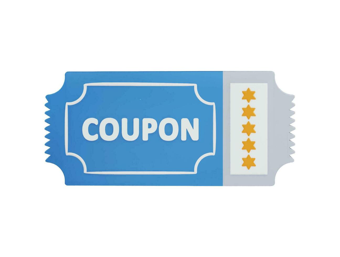 discount coupon with five stars icon 3d rendering vector illustration