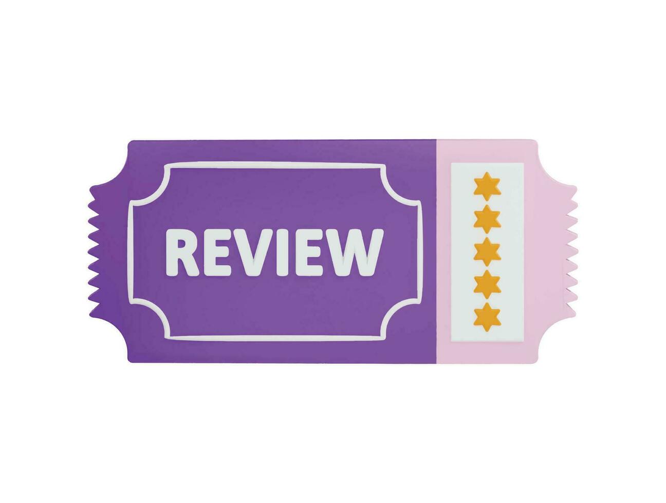 5 star review card icon 3d rendering vector illustration