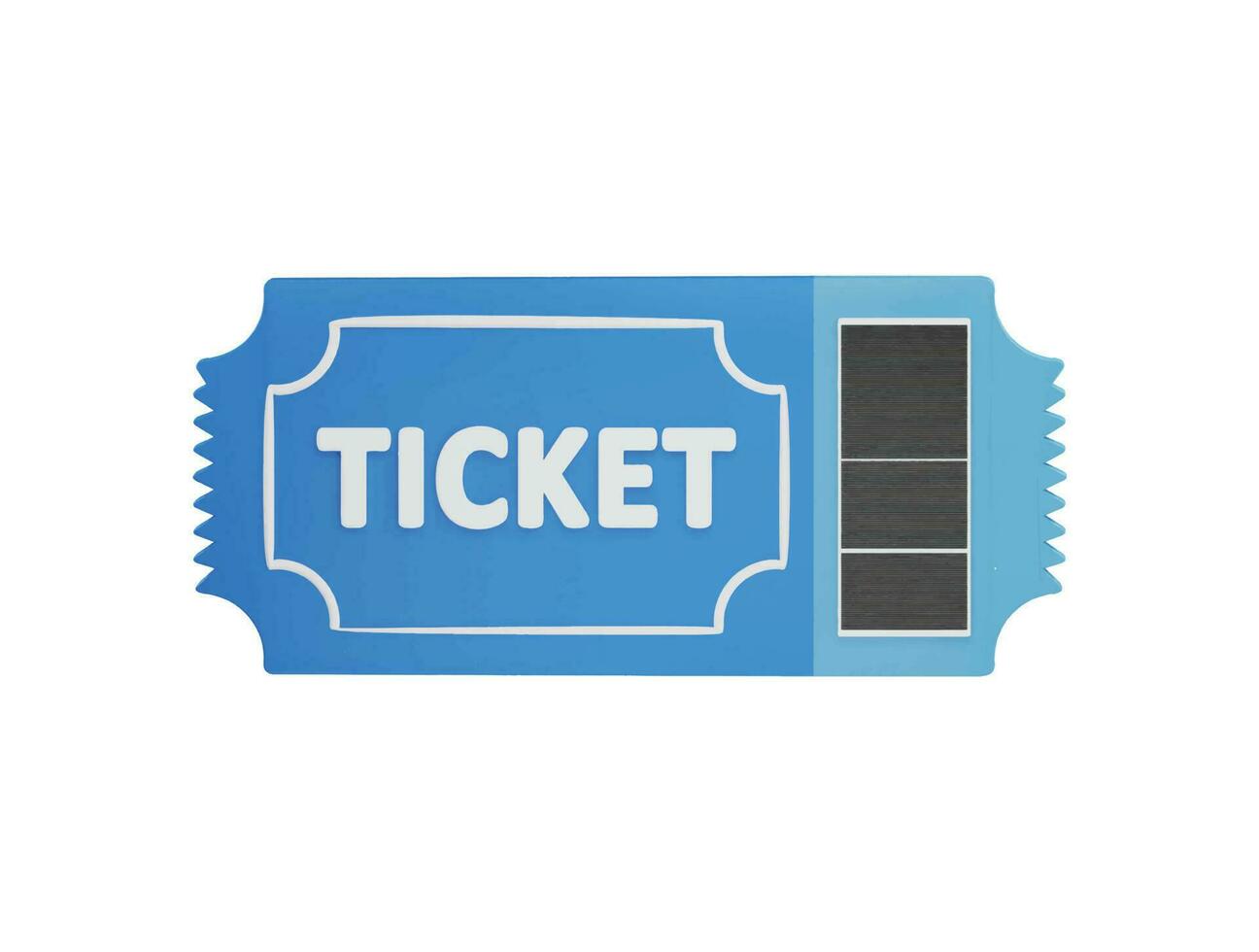 Ticket icon 3d rendering vector illustration