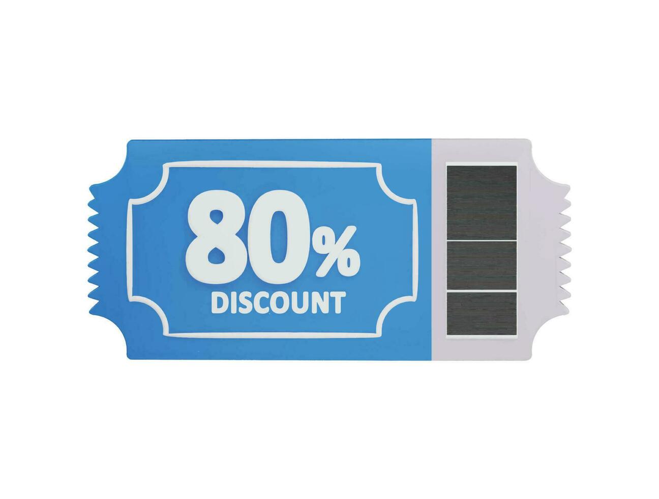 80 percent Discount card icon 3d rendering vector illustration