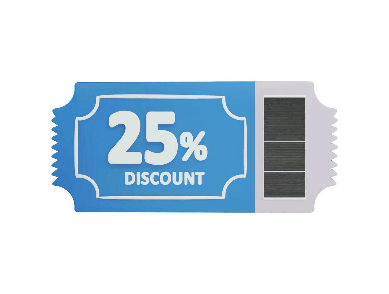 25 percent Discount card icon 3d rendering vector illustration