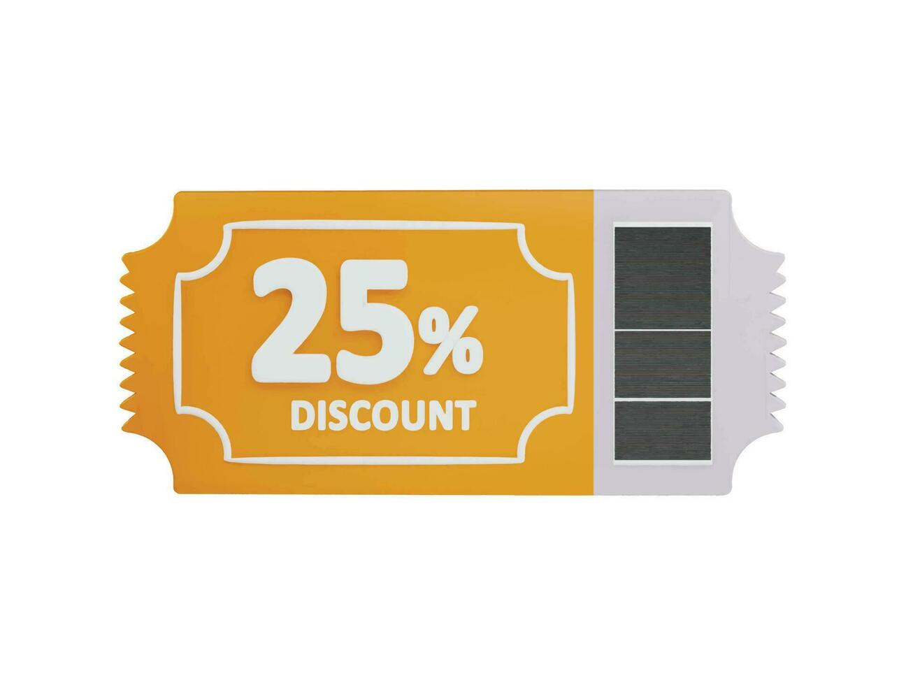 25 percent Discount card icon 3d rendering vector illustration