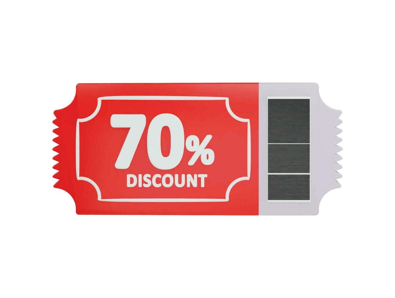 70 percent Discount card icon 3d rendering vector illustration