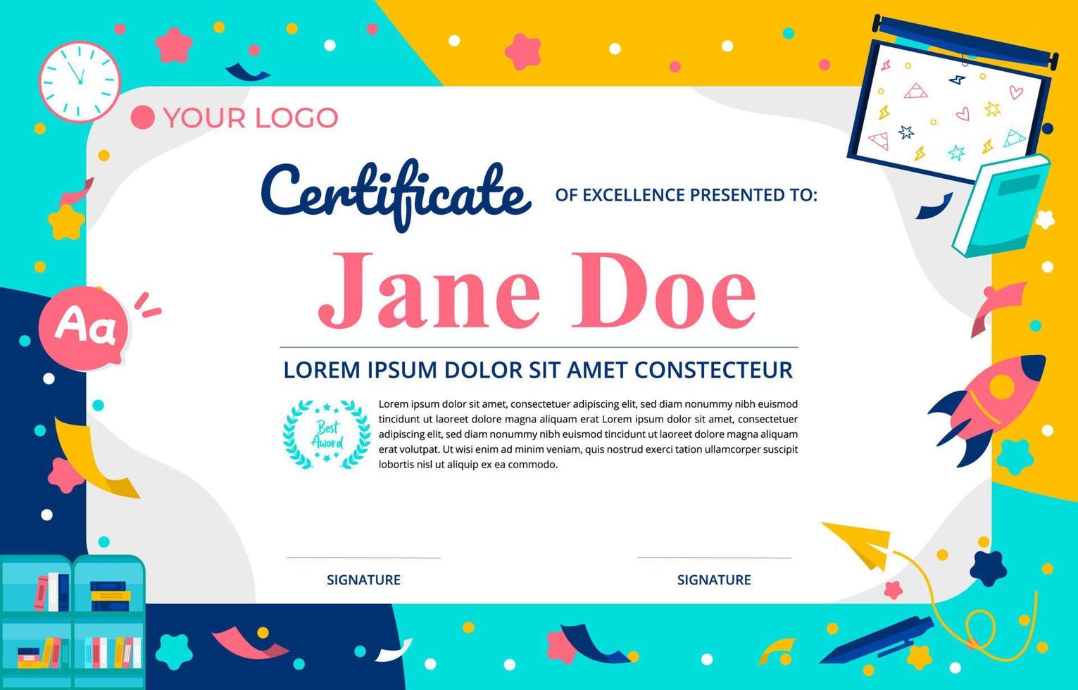 Modern Education Certificate Template vector