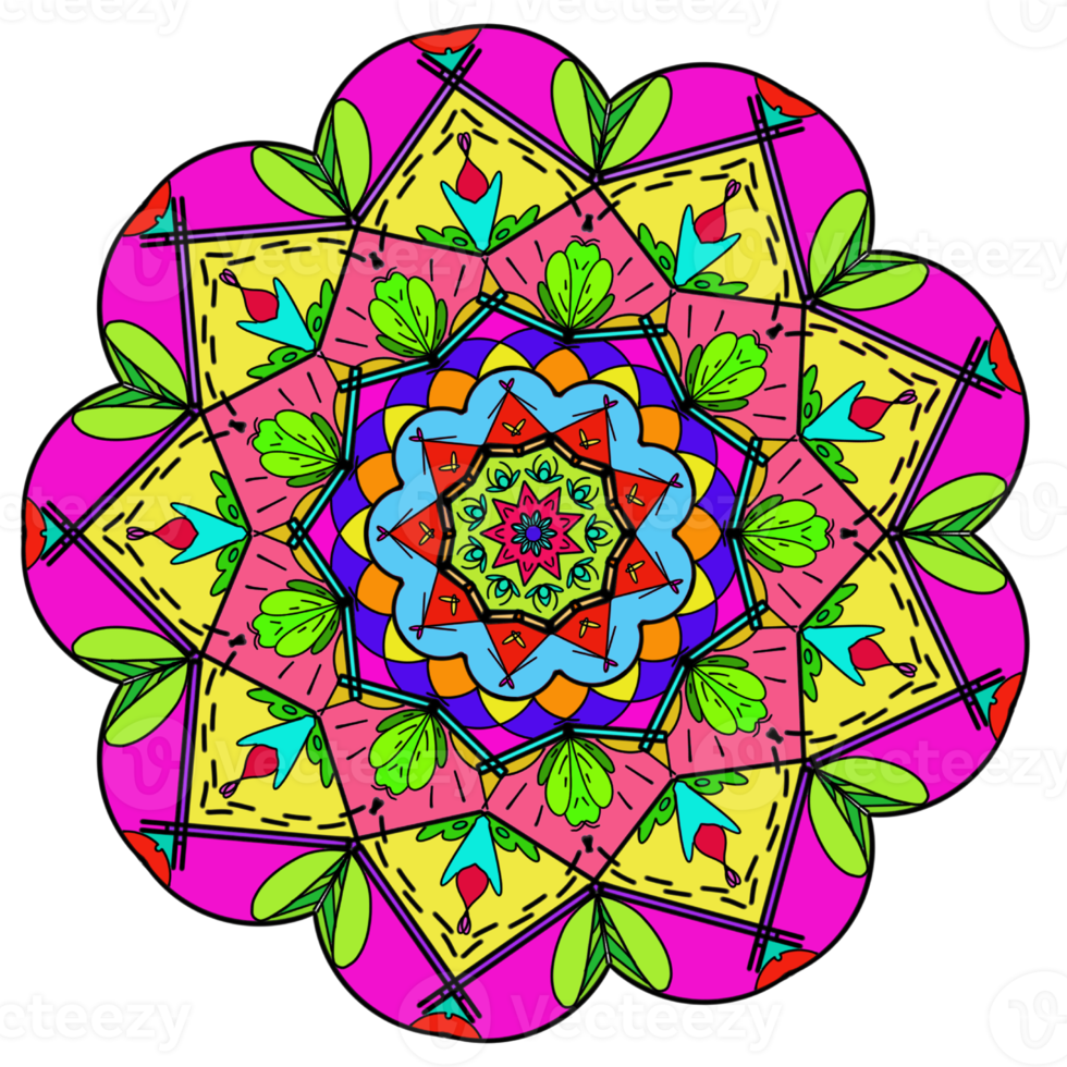 mandala colorazione tatuaggio boemo arte ornamento retrò modello per decorazione sfondi png