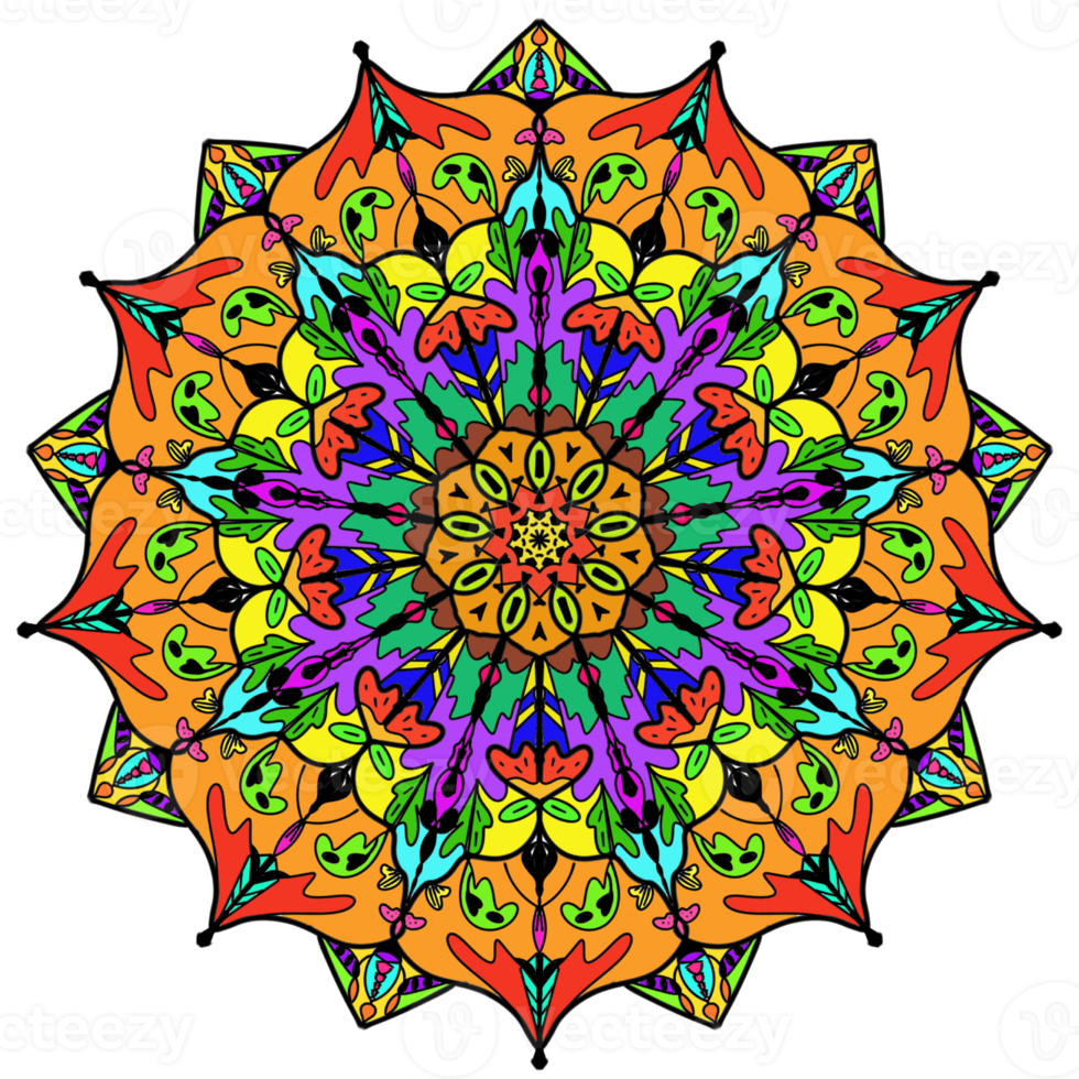 mandala colorante tatuaje bohemio Arte ornamento retro modelo para decoración antecedentes png