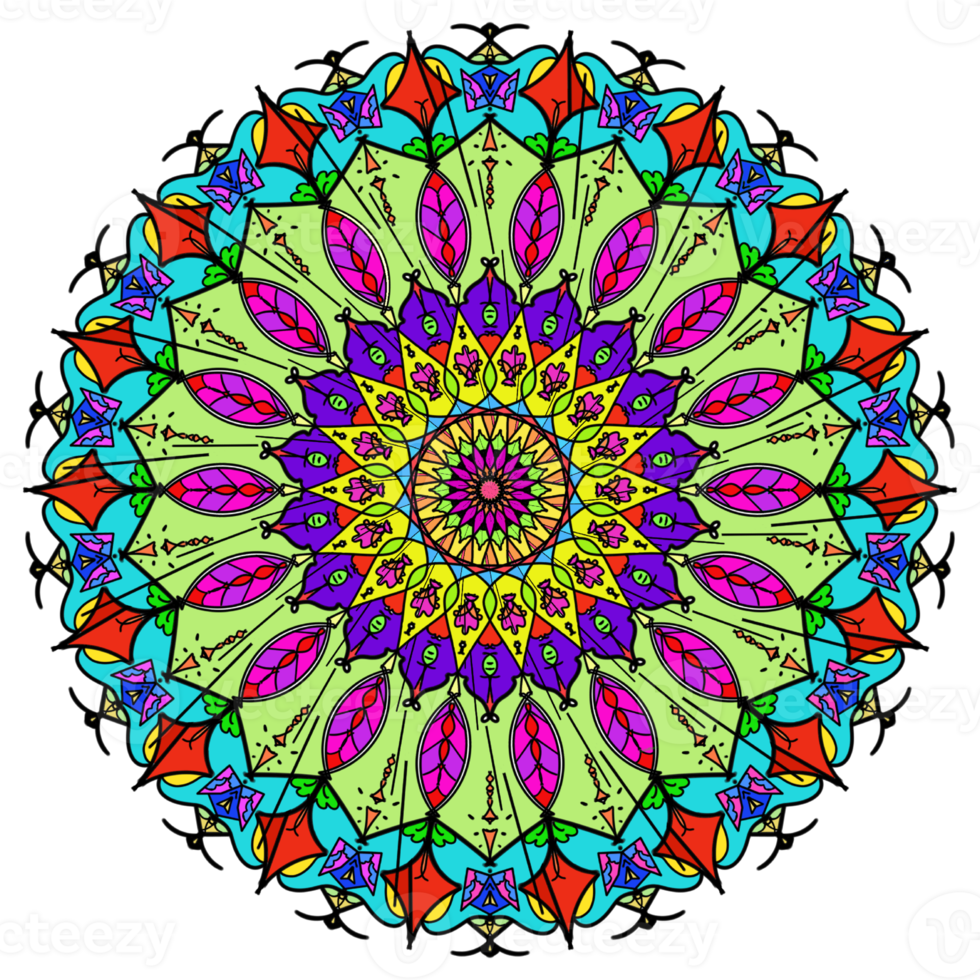 mandala coloration tatouage bohémien art ornement rétro modèle pour décoration arrière-plans png