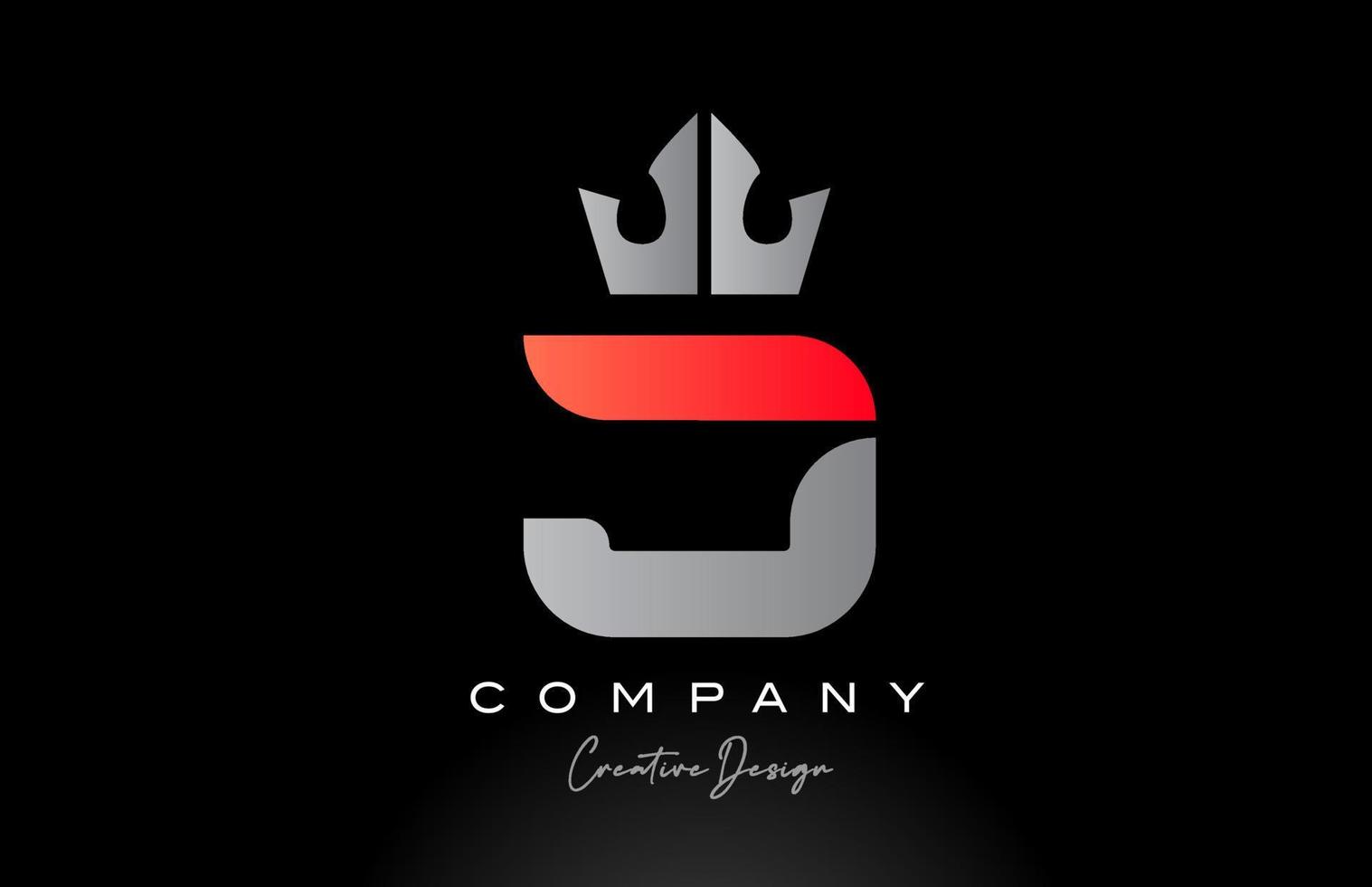 orange J alphabet letter logo icon design with king crown. Creative template for company vector