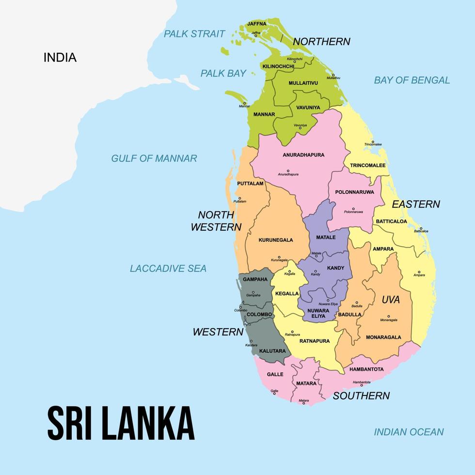 Sri Lanka Country Map vector