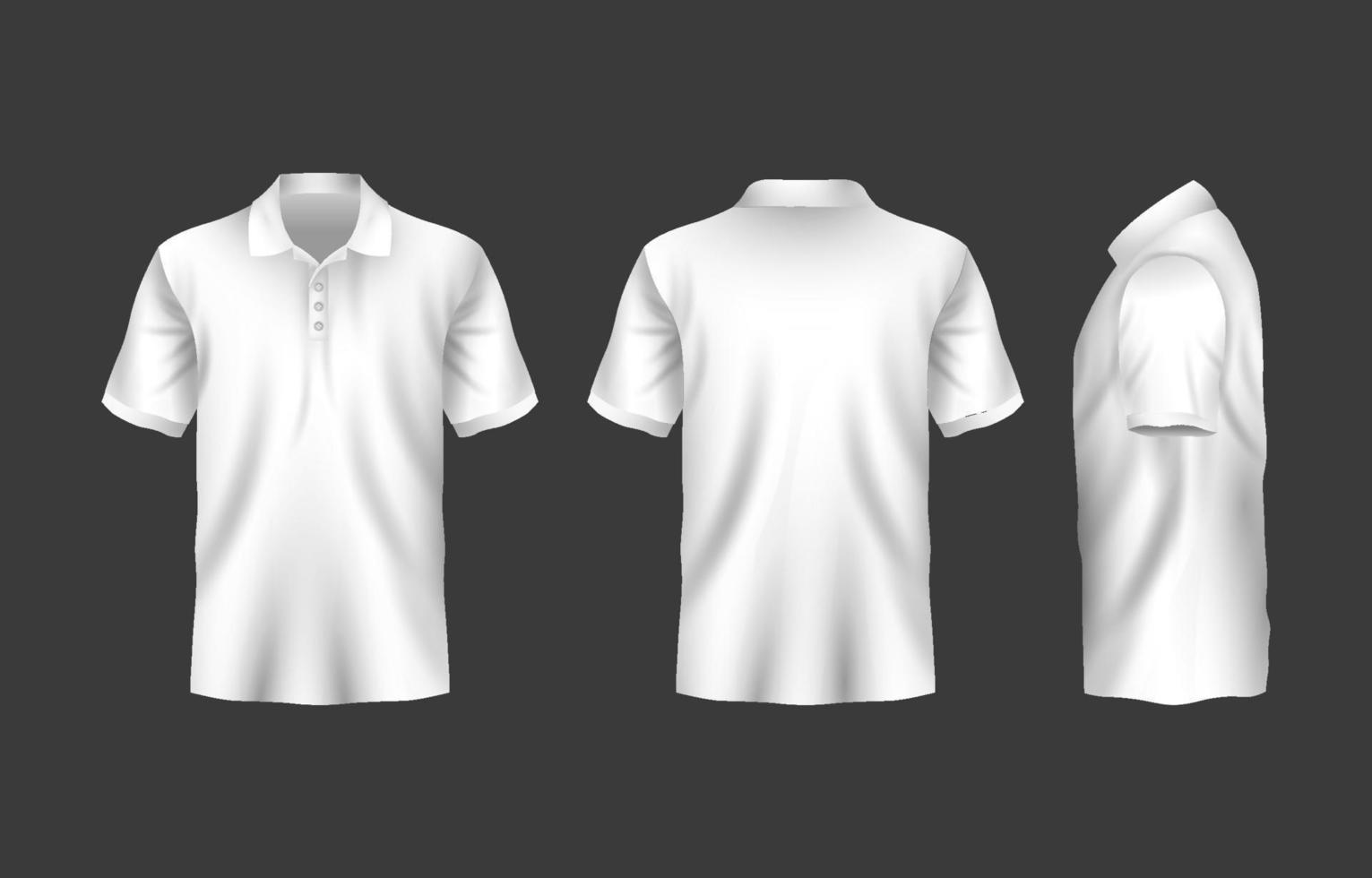 Realistic 3D Mock Up White Polo Shirt vector