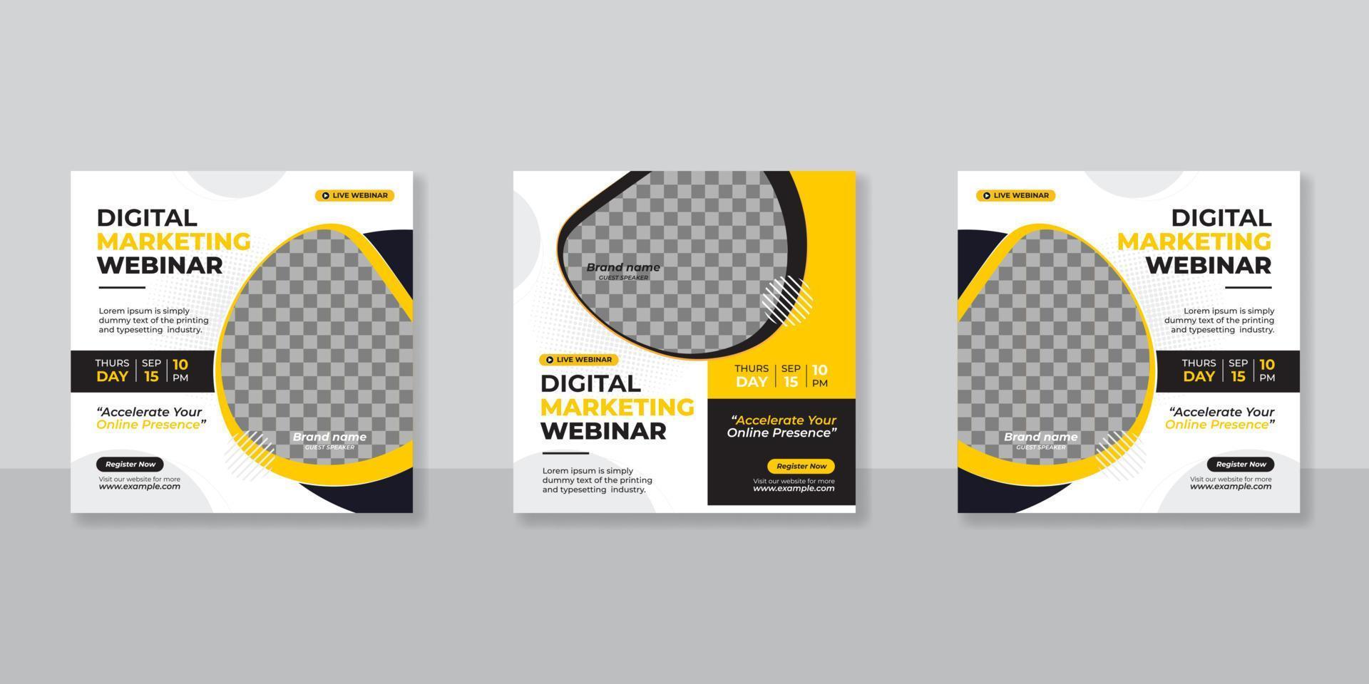 Digital business marketing social media post template. vector
