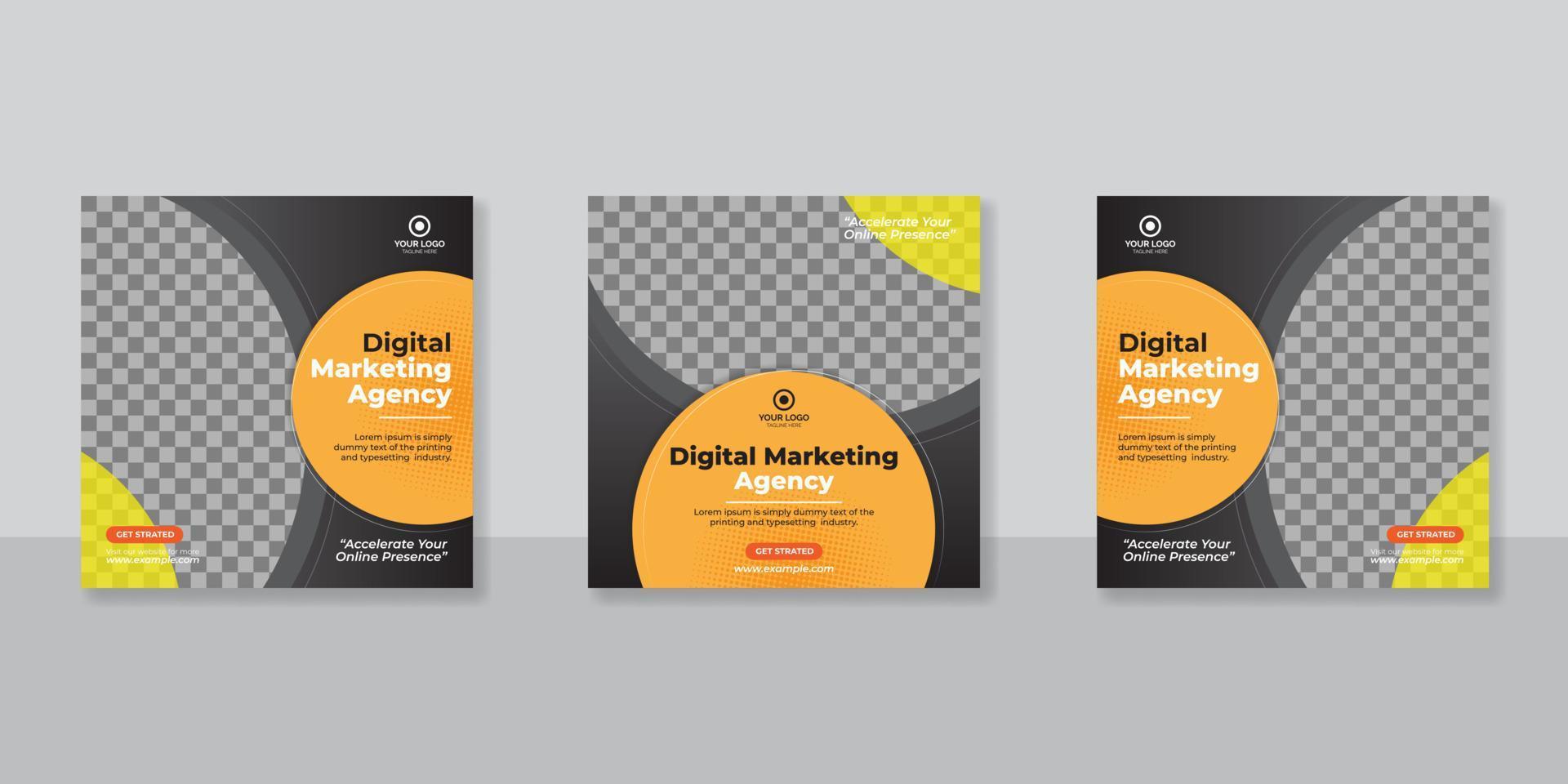 Digital business marketing social media post template. vector