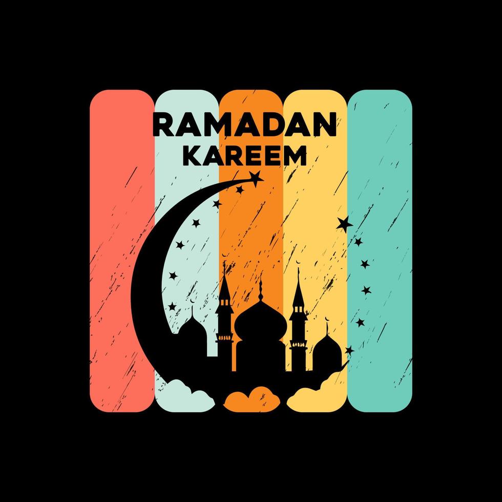 Ramadan Kareem typography t-shirt design templates for Muslim vector