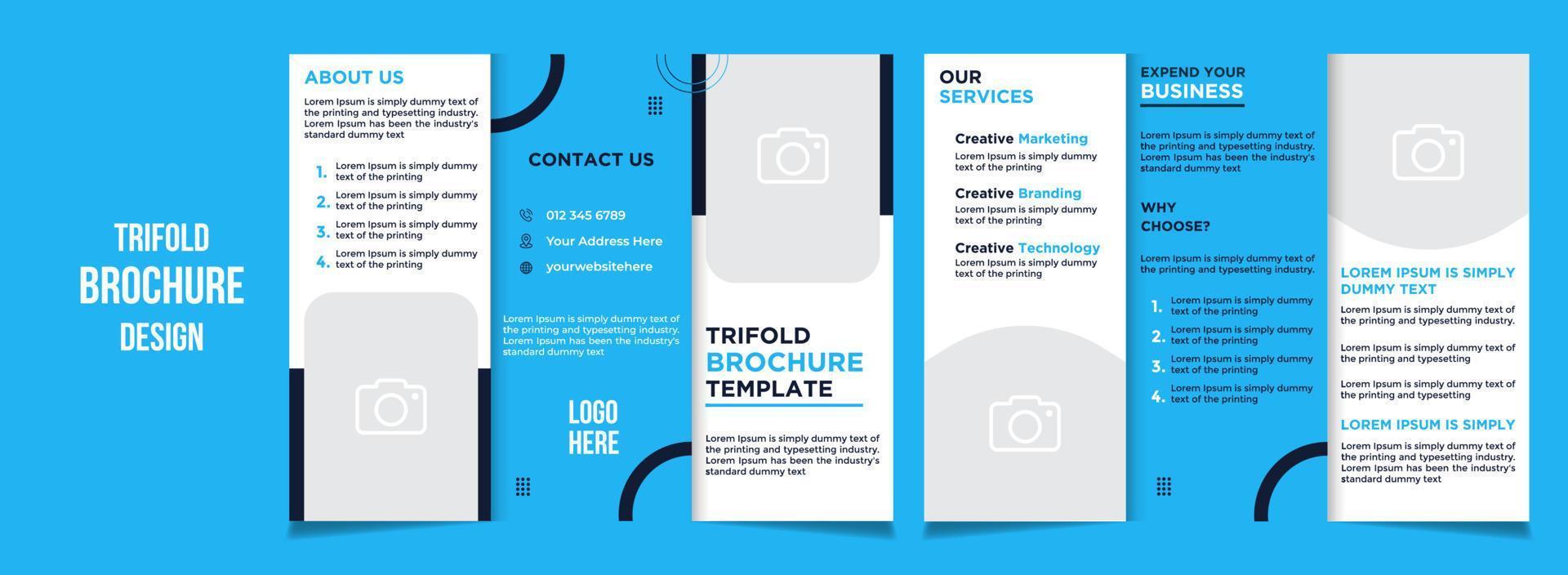 Creative business trifold brochure template vector