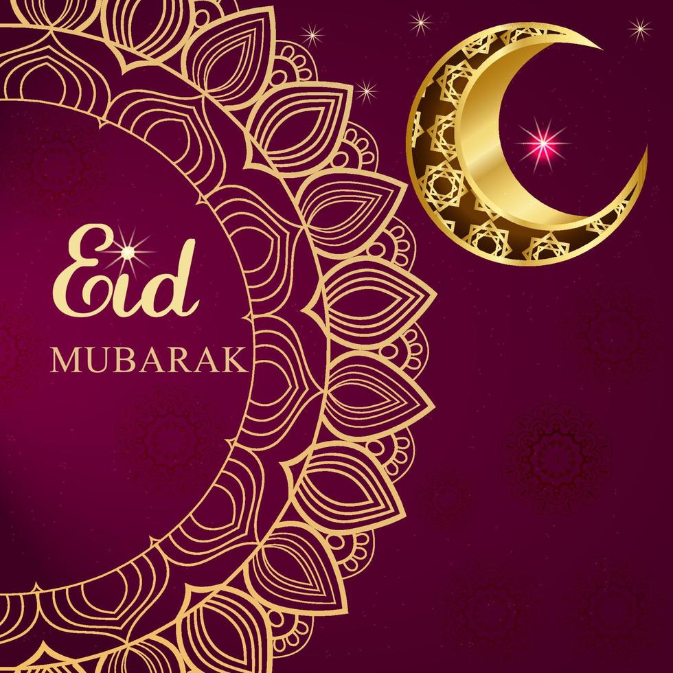 Eid mubarak islamic greeting card , poster, banner design vector