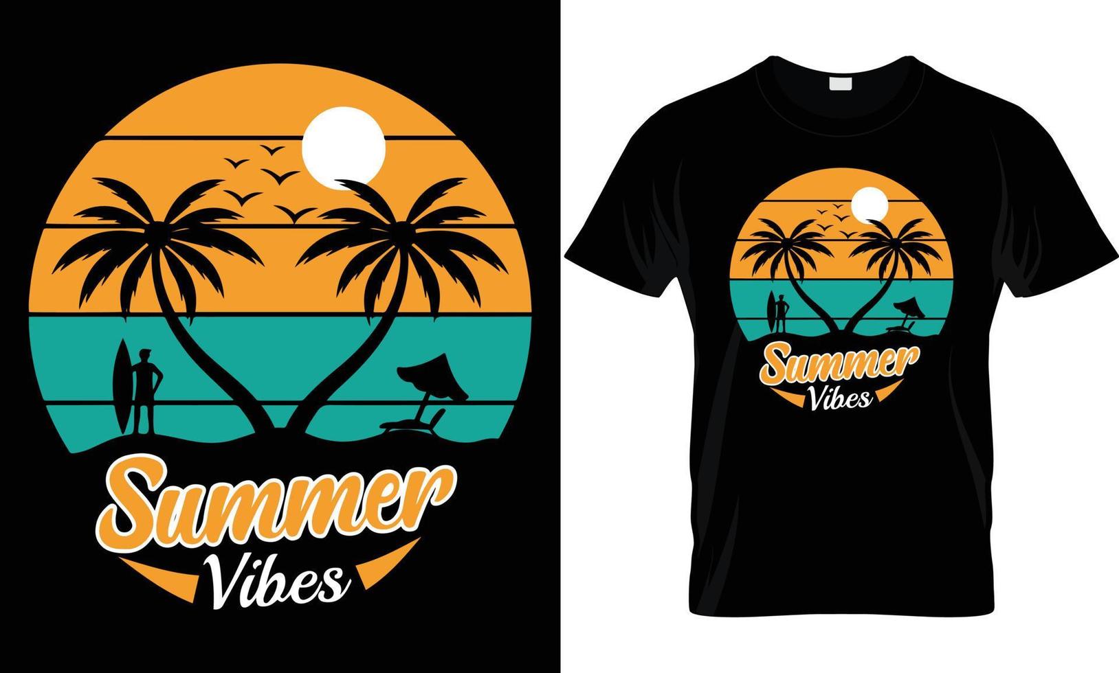 verano t - camisa diseño vector