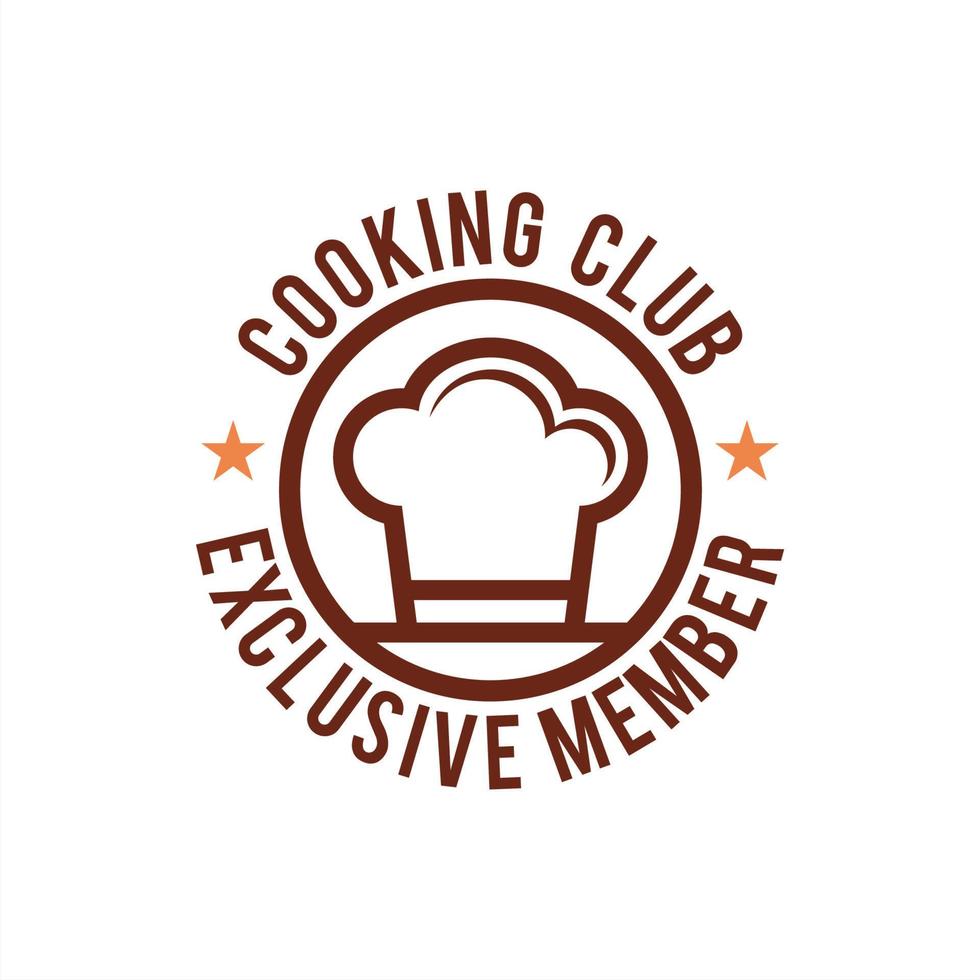 Chef hat logo badge vector icon illustration