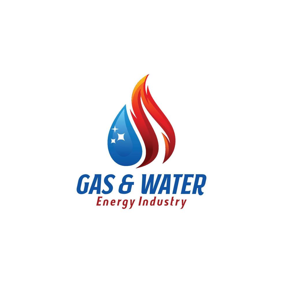 creativo gas, aceite, y agua logo, puro soltar agua y gas petróleo vector