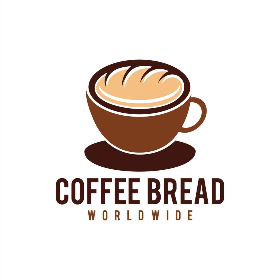 Bread Coffee logo vector icon illustration