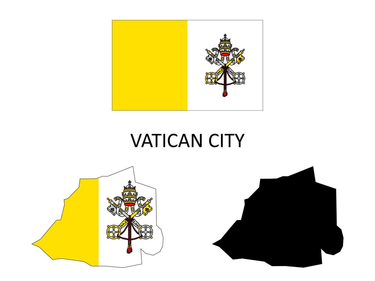 Vaticano ciudad bandera y mapa ilustración vector