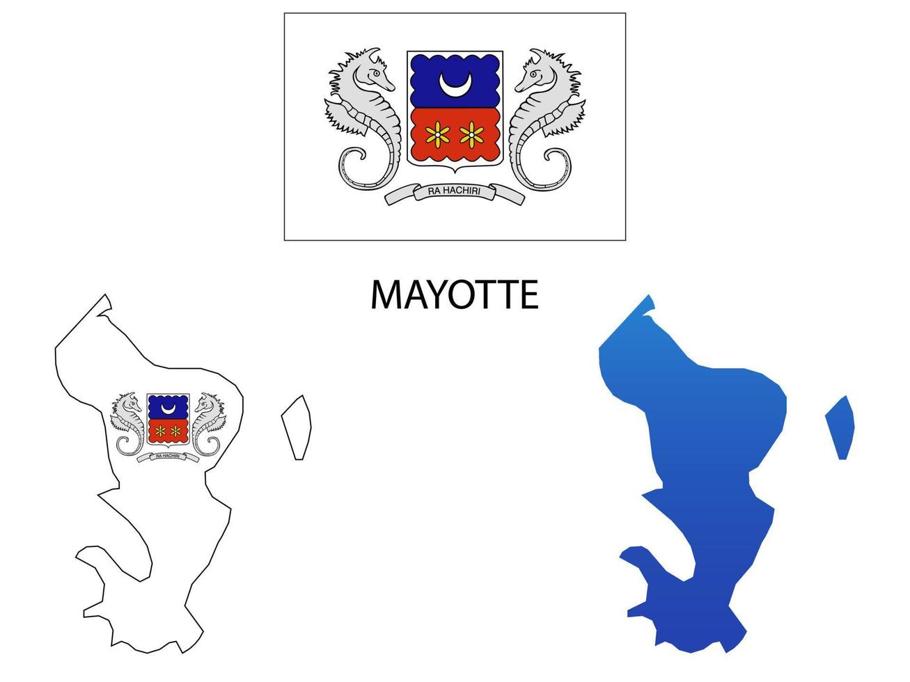 mayotte flag and map illustration vector