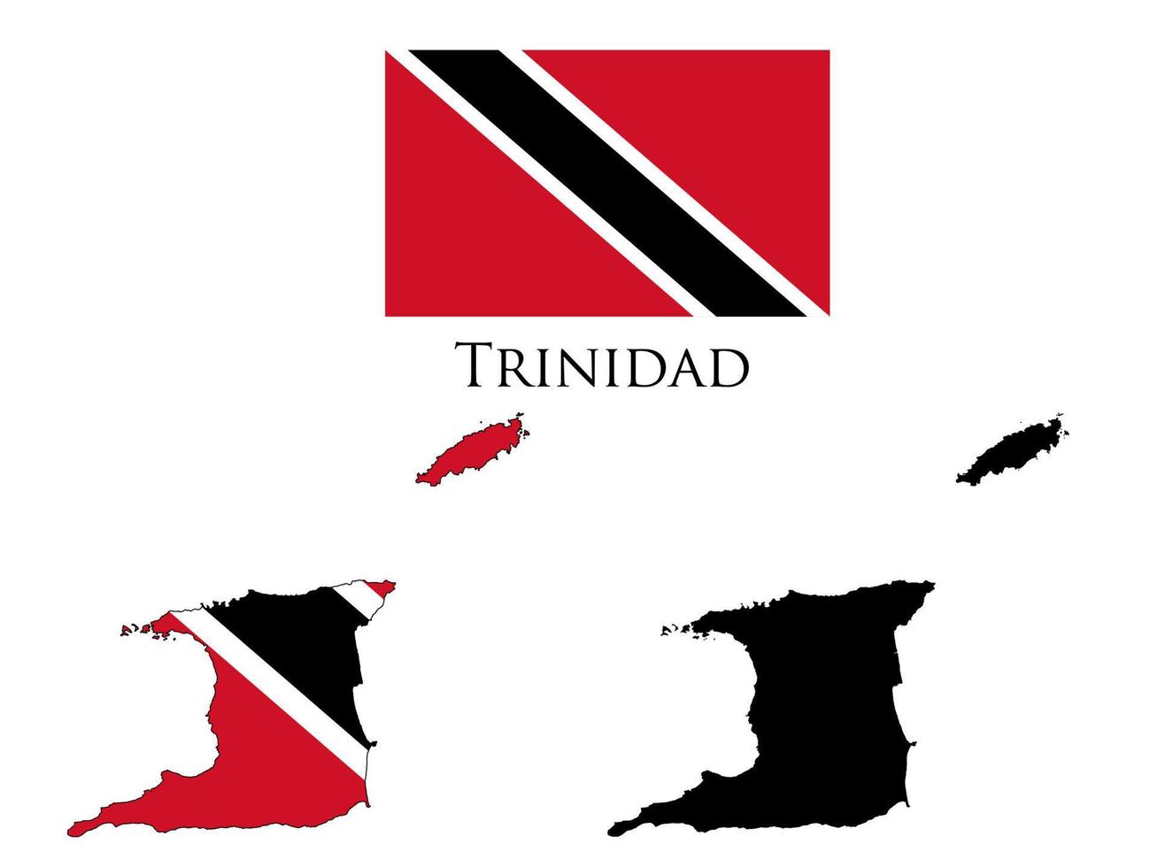 trinidad flag and map vector illustration