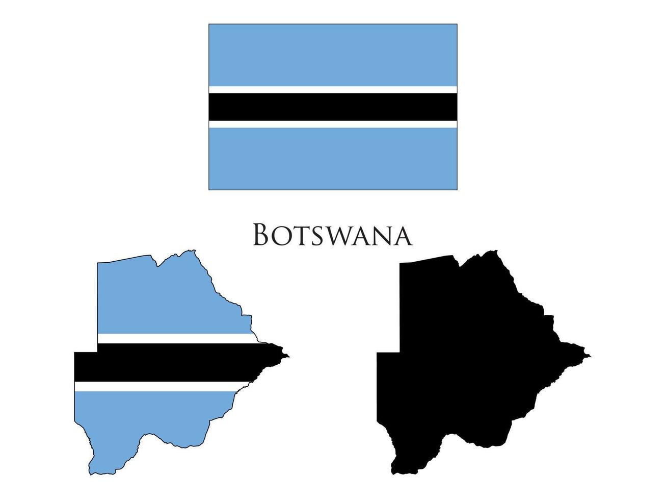 botswana Flag and map illustration vector