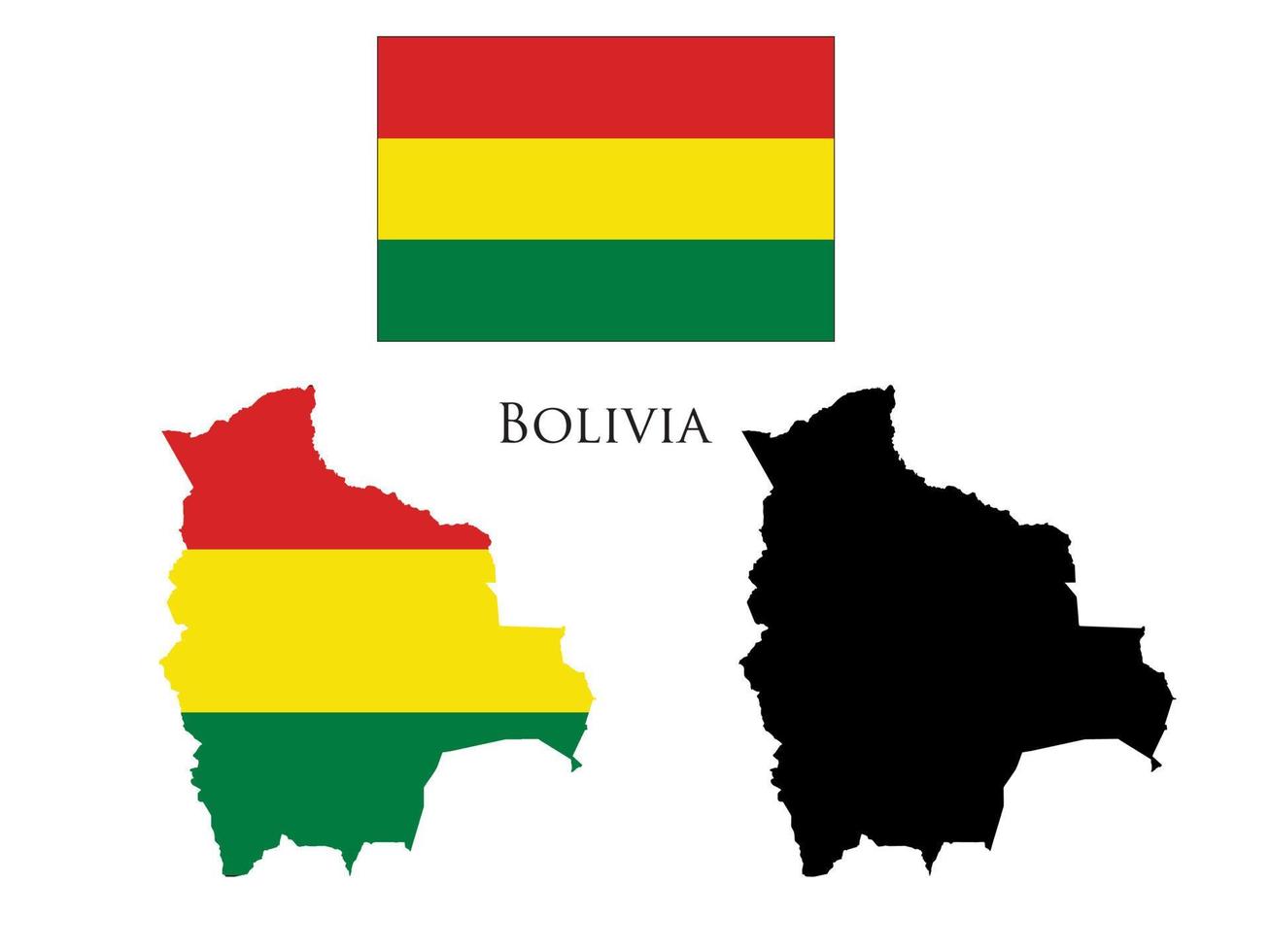 bolivia Flag and map illustration vector