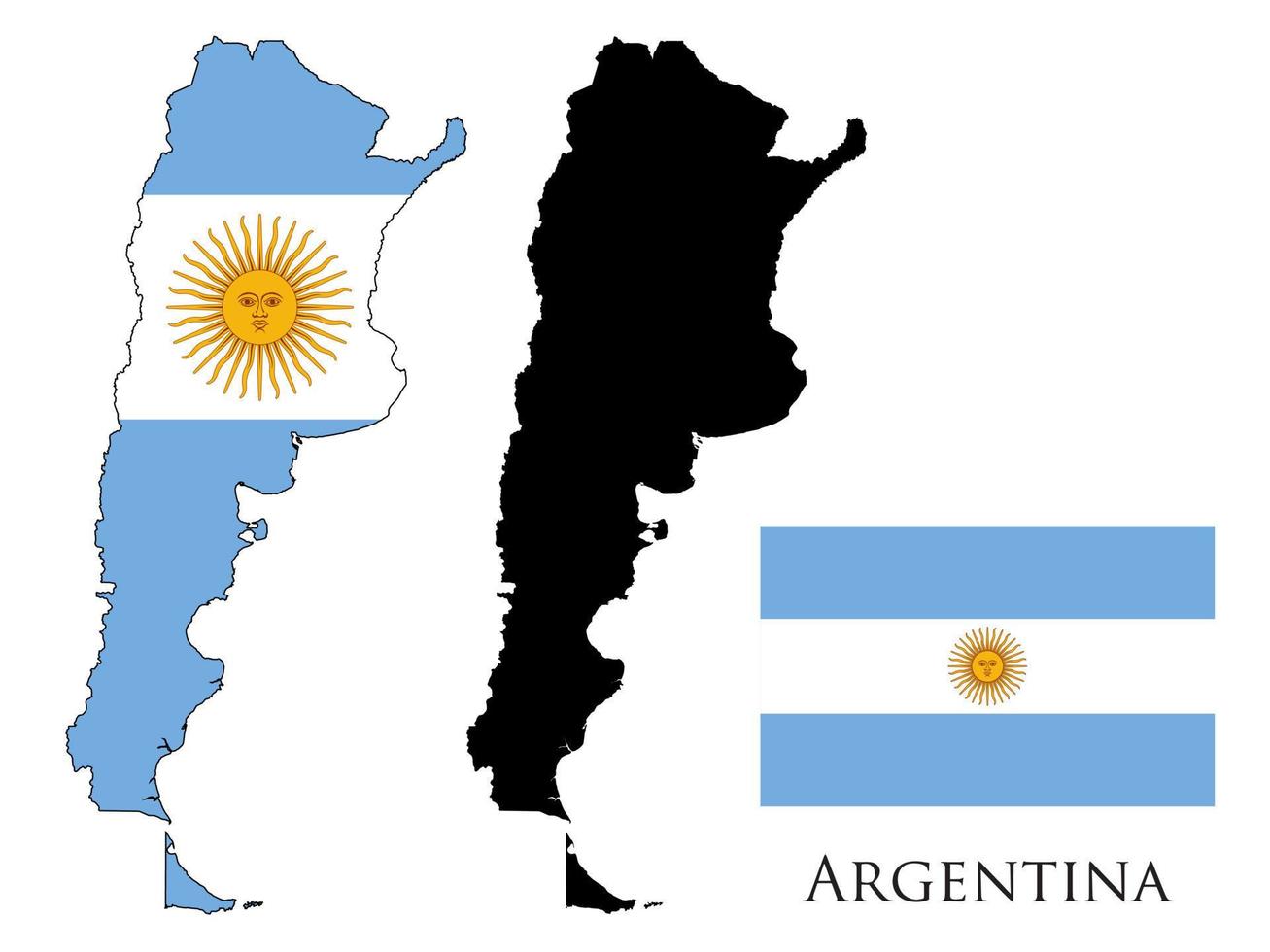 argentina Flag and map illustration vector
