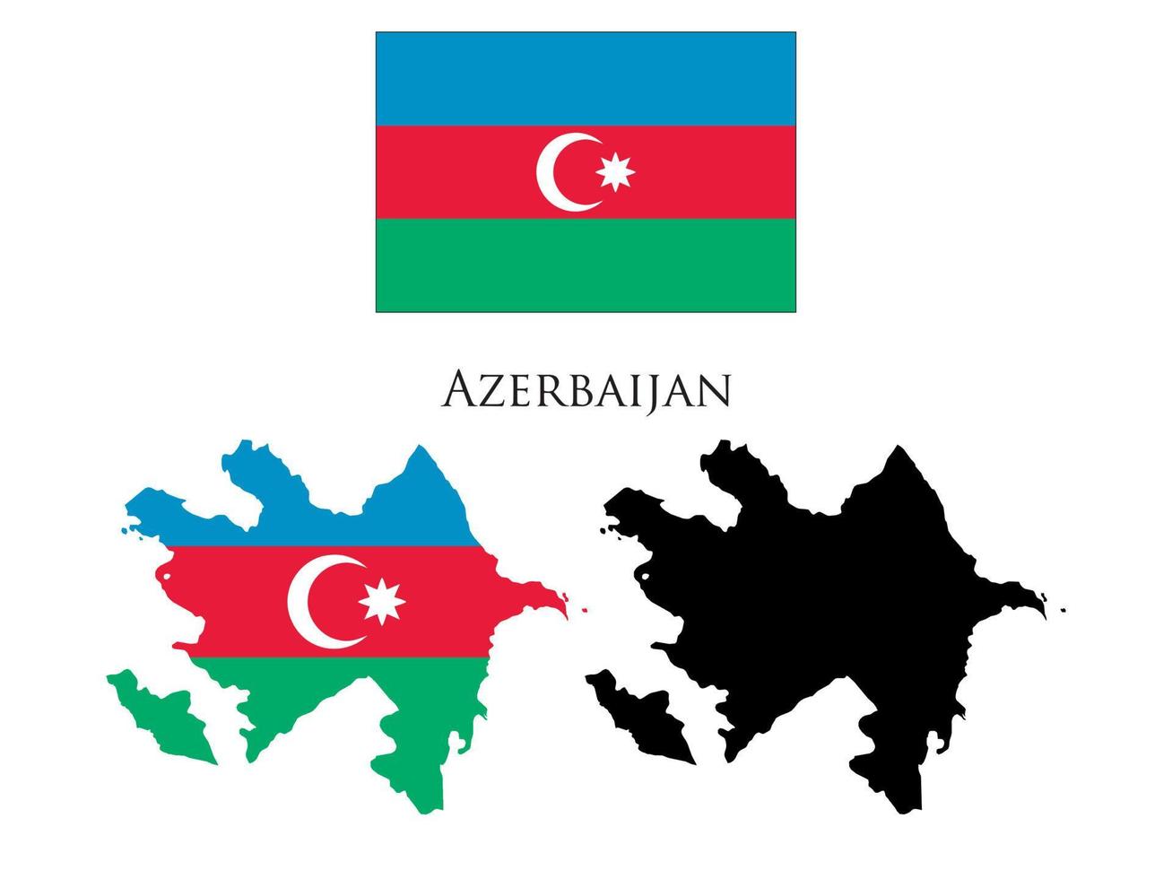 azerbaiyán bandera y mapa ilustración vector