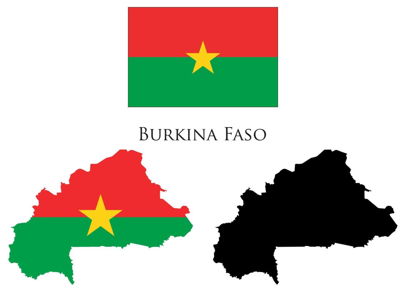 burkina faso Flag and map illustration vector