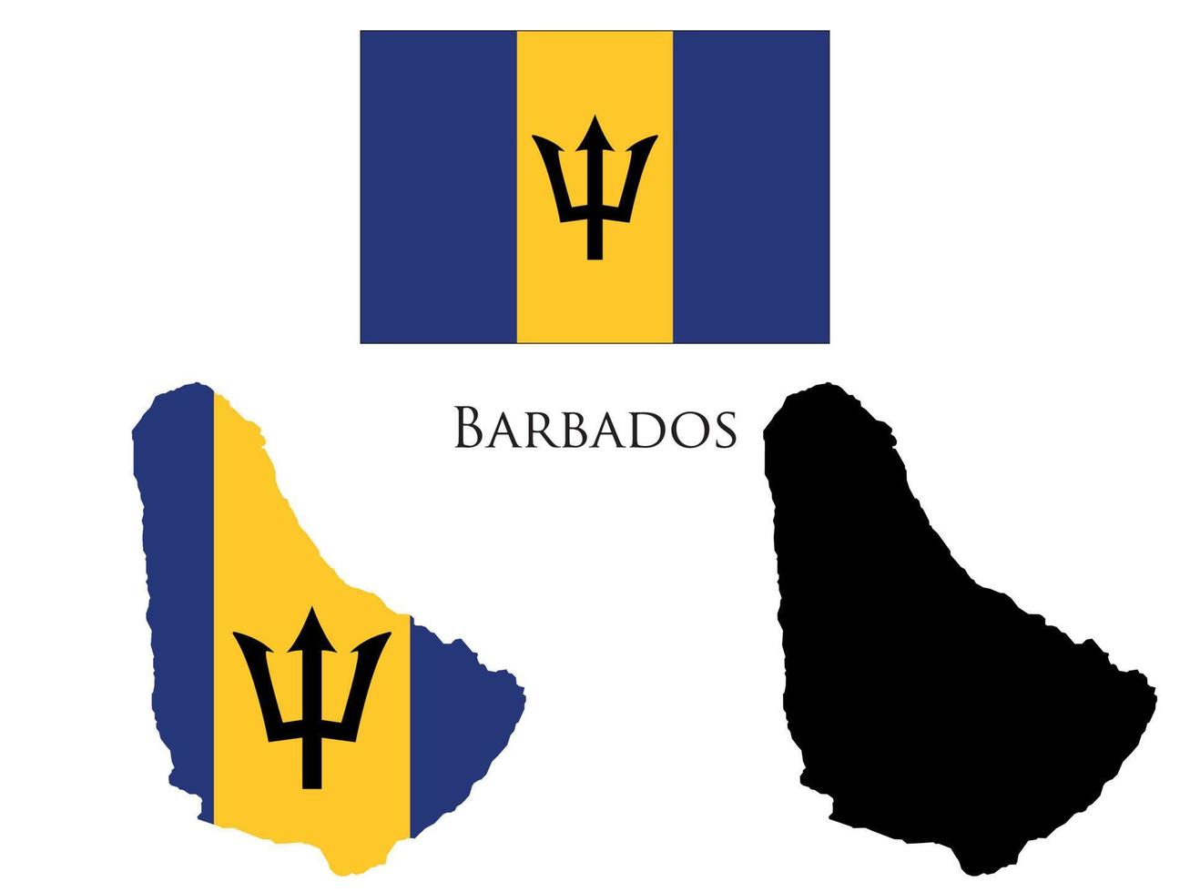 barbados Flag and map illustration vector