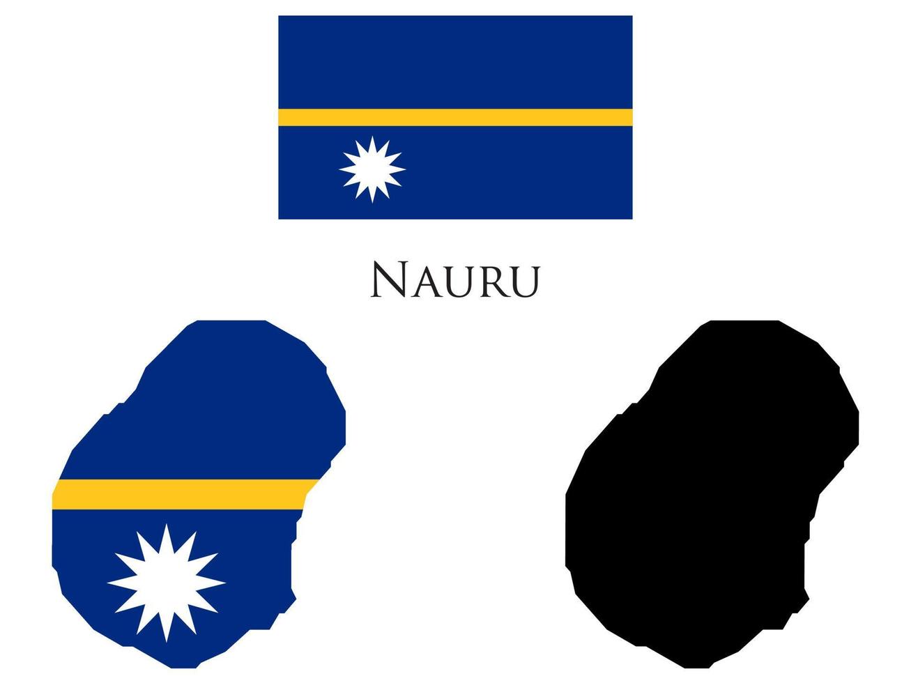 nauru bandera y mapa ilustración vector